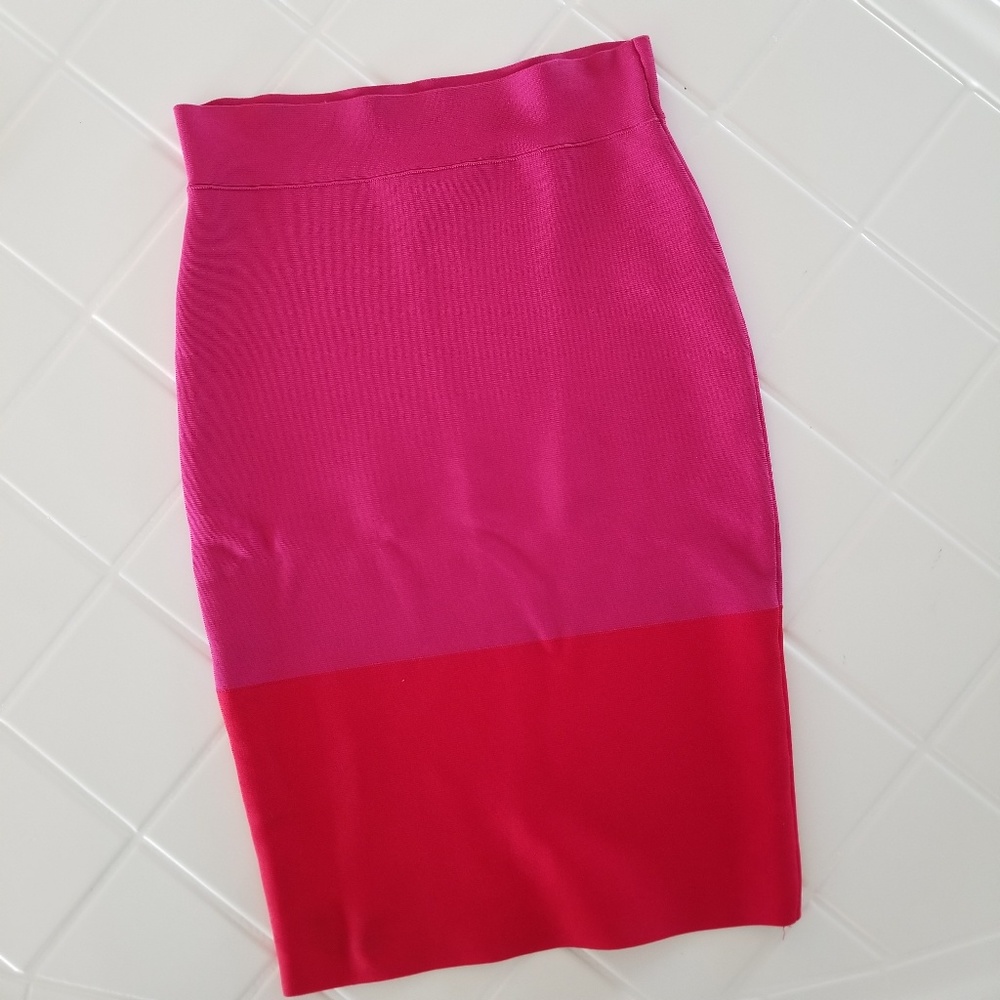 BCBG MaxAzria Pink Bandage Skirt